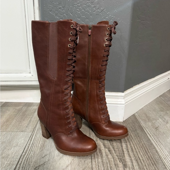 Timberland Earthkeepers Stratham Heights Tall Lace up Waterproof Boots knee 8 - Picture 2 of 12